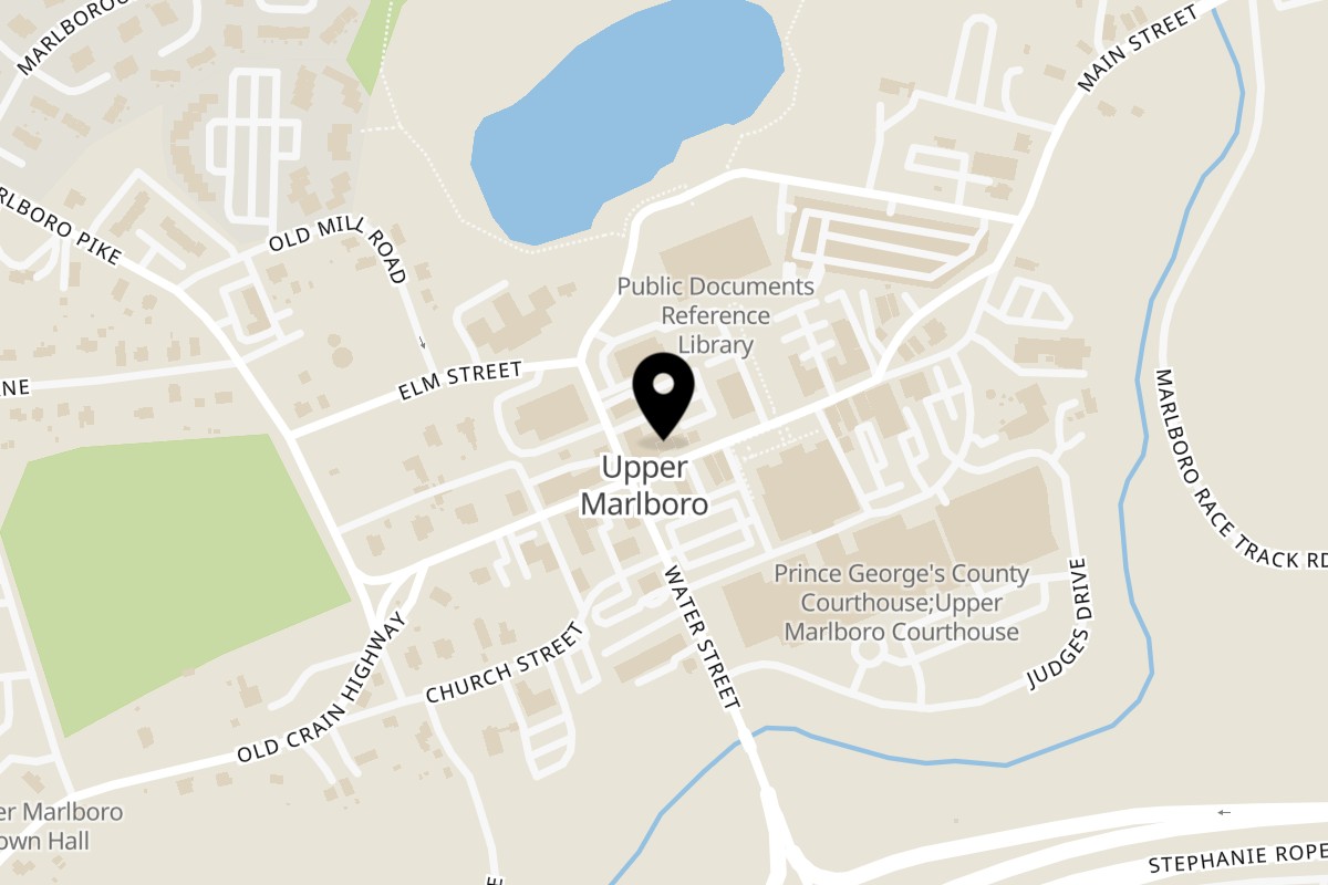 Map showing the location of Island Taste Jamaican Cuisine on 14710 Main St in Upper Marlboro